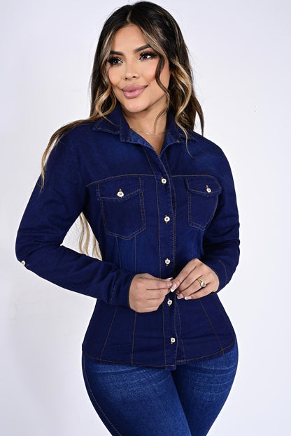 Blusa Denim Mujer